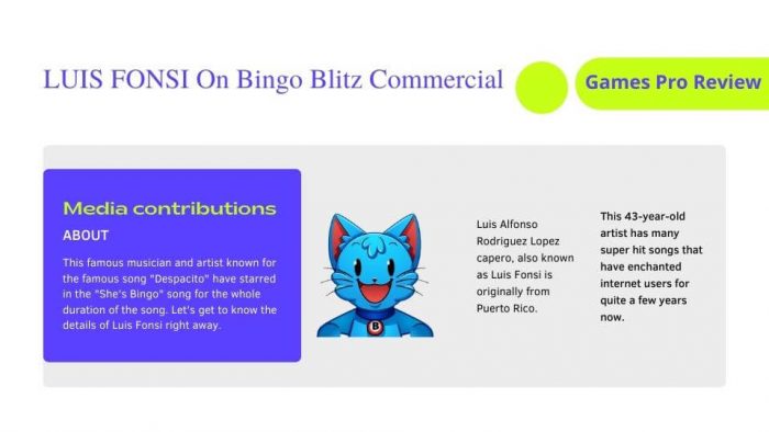 LUIS FONSI On Bingo Blitz Commercial
