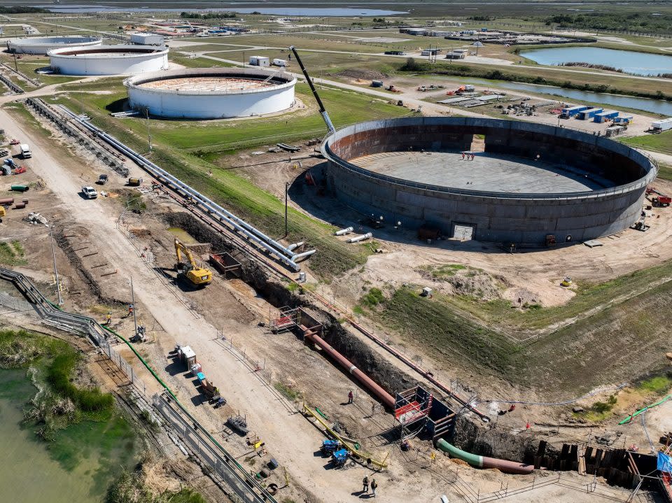 O armazenamento da Reserva Estratégica de Petróleo no local de Bryan Mound é visto em 19 de outubro de 2022 em Freeport, Texas.