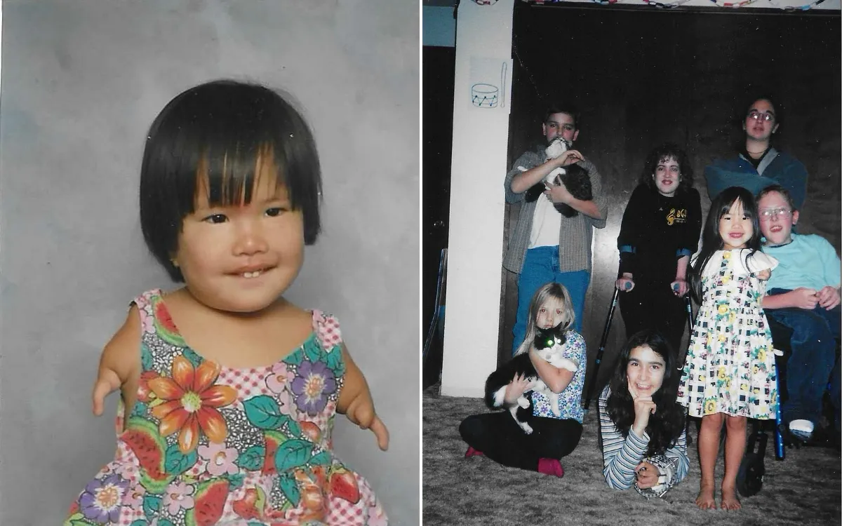 Anna as a child and with her siblings.